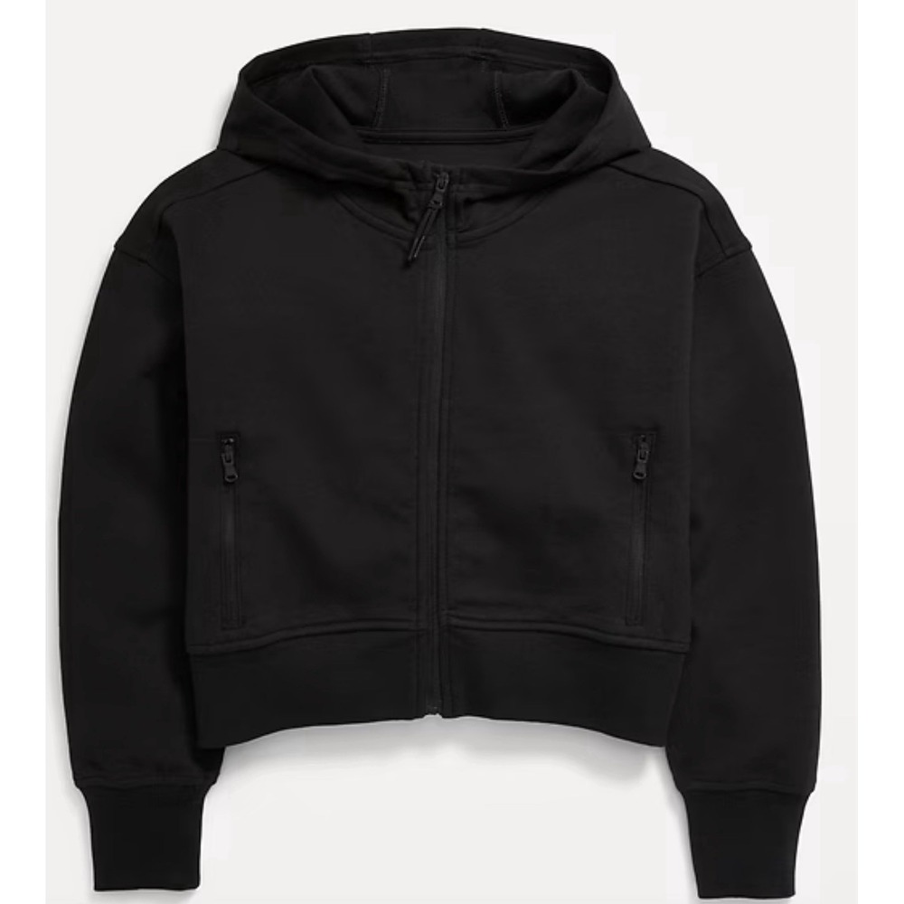 Old Navy Active Dynamic Fleece‎ Hoodie Girls L (10-12 Charcoal/black Accents